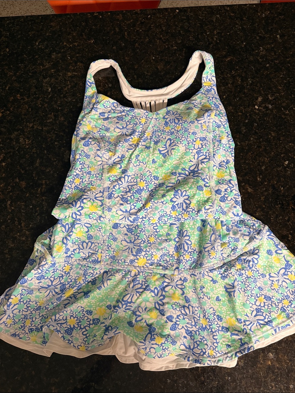 Tennis Lilly Pulitzer Medium Blue, Green & Yellow Floral One-Piece  Dress